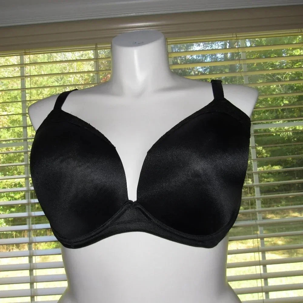 DREAMFIT Plunge Underwire Black Bra Size 46DD